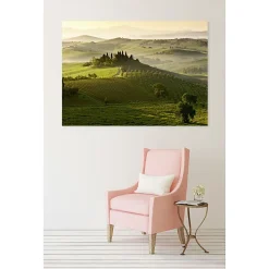 Scenolia Tableau toile en kit SAN QUIRICO paysage campagne 180 x 130 cm - Toile textile sans PVC, Made in France par* Image Encadrée