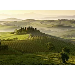 Scenolia Tableau toile en kit SAN QUIRICO paysage campagne 180 x 130 cm - Toile textile sans PVC, Made in France par* Image Encadrée