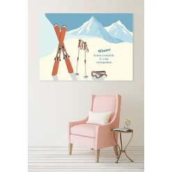 Scenolia Tableau toile en kit SKI paysage de montagne 180 x 130 cm - Toile textile sans PVC, Made in France par* Image Encadrée