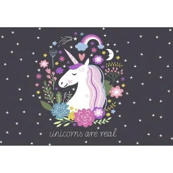 Hot Scenolia Tableau toile en kit UNICORNS ARE REAL 140 x 95 cm - Toile textile sans PVC, Made in France par