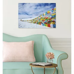Scenolia Tableau toile XXL en kit Tibet 60 x 40 cm - Toile textile sans PVC* Image Encadrée