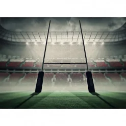 Scenolia Tableau toile XXL en kit Stade De Rugby 130 x 90 cm - Toile textile sans PVC* Image Encadrée