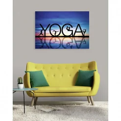 Scenolia Tableau toile XXL en kit Yoga 130 x 90 cm - Toile textile sans PVC* Image Encadrée