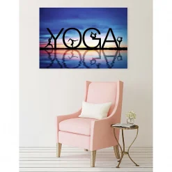 Scenolia Tableau toile XXL en kit Yoga 130 x 90 cm - Toile textile sans PVC* Image Encadrée
