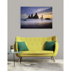 Scenolia Tableau toile XXL en kit Reynisdrangar Islande 130 x 90 cm - Toile textile sans PVC* Image Encadrée