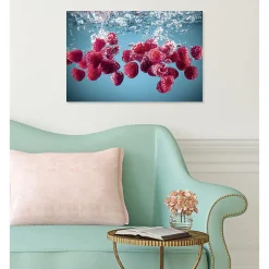 Scenolia Tableau toile XXL en kit Bulles De Framboises 60 x 40 cm - Toile textile sans PVC* Image Encadrée