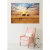 Scenolia Tableau toile XXL en kit Savane Africaine 180 x 130 cm - Toile textile sans PVC* Image Encadrée