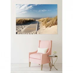 Hot Scenolia Tableau toile XXL en kit Chemin Des Dunes 180 x 130 cm - Toile textile sans PVC