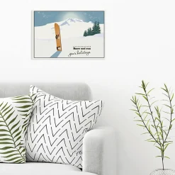 Scenolia Tableau toile XXL en kit Snow And Sun 60 x 40 cm - Toile textile sans PVC* Image Encadrée