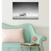 Scenolia Tableau toile XXL en kit Zèbre Et Éléphant 60 x 40 cm - Toile textile sans PVC* Image Encadrée