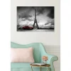 Scenolia Tableau toile XXL en kit Paris Noir Et Blanc 90 x 60 cm - Toile textile sans PVC* Image Encadrée