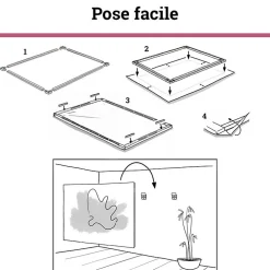 Scenolia Tableau toile XXL en kit Paris Noir Et Blanc 90 x 60 cm - Toile textile sans PVC* Image Encadrée