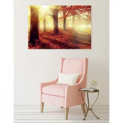 Scenolia Tableau toile XXL en kit Soleil D'Automne 130 x 90 cm - Toile textile sans PVC* Image Encadrée