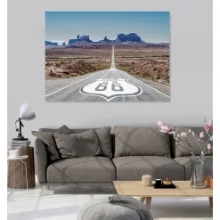 Scenolia Tableau toile XXL en kit Road 66 180 x 130 cm - Toile textile sans PVC* Image Encadrée