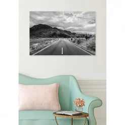Scenolia Tableau toile XXL en kit Vers La Frontiere 90 x 60 cm - Toile textile sans PVC* Image Encadrée