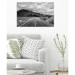 Scenolia Tableau toile XXL en kit Vers La Frontiere 90 x 60 cm - Toile textile sans PVC* Image Encadrée