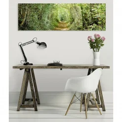 Sale Scenolia Tableau toile XXL en kit Chemin Vert 130 x 40 cm - Toile textile sans PVC