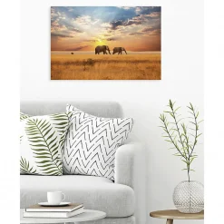 New Scenolia Tableau toile XXL en kit Savane Africaine 90 x 60 cm - Toile textile sans PVC