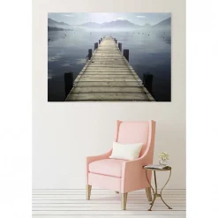 Clearance Scenolia Tableau toile XXL en kit Annecy Dans La Brume 180 x 130 cm - Toile textile sans PVC