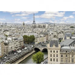 Scenolia Tableau toile XXL en kit Printemps A Paris 90 x 60 cm - Toile textile sans PVC* Image Encadrée