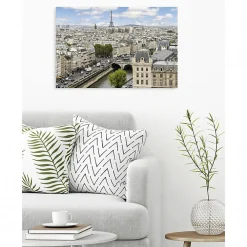 Scenolia Tableau toile XXL en kit Printemps A Paris 90 x 60 cm - Toile textile sans PVC* Image Encadrée