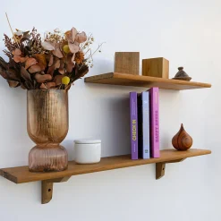 Outlet Woodbord Tablette Bois Teck Huilé Rectangle - Etagère Murale - 18x180x900mm - Etagère de Bureau, Cuisine, Salle de bain, Salon