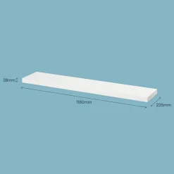Sale GoodHome Tablette murale avec fixation invisible Cusko blanc 118 cm
