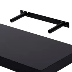 Sale GoodHome Tablette murale avec fixation invisible Cusko noir 60 cm