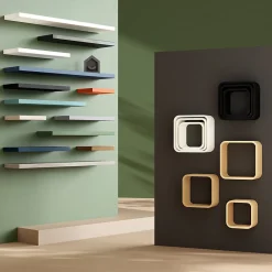 Sale GoodHome Tablette murale avec fixation invisible Cusko noir 60 cm