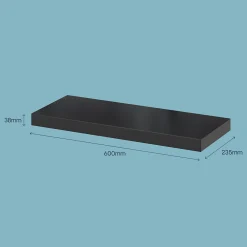 Sale GoodHome Tablette murale avec fixation invisible Cusko noir 60 cm
