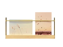 Ariane Tablette murale effet bois et métal doré L.30 x H.12 cm* Etagère Murale