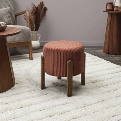 Clearance The Home Deco Factory Tabouret en velours côtelé Scott