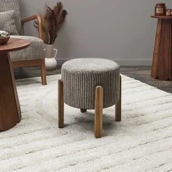 Best The Home Deco Factory Tabouret en velours côtelé Scott
