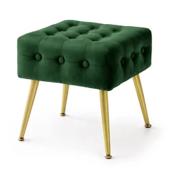 Discount Akord Furniture Factory Tabouret rembourré en velours 40 cm QUADRA Vert Bouteille