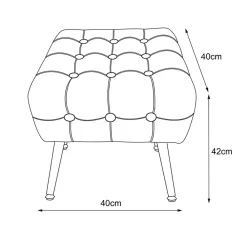 Discount Akord Furniture Factory Tabouret rembourré en velours 40 cm QUADRA Vert Bouteille