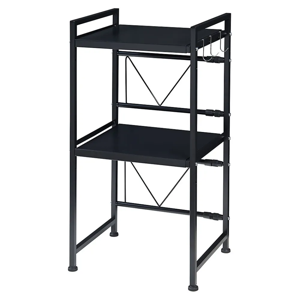 [En.Casa] Étagère à micro-ondes Sorsele avec 2 tablettes réglables noir en.casa* Etagère Murale