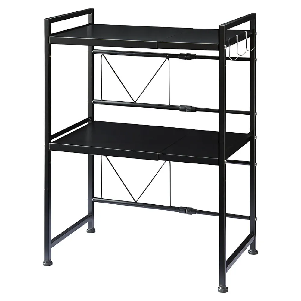 [En.Casa] Étagère à micro-ondes Sorsele avec 2 tablettes réglables noir en.casa* Etagère Murale