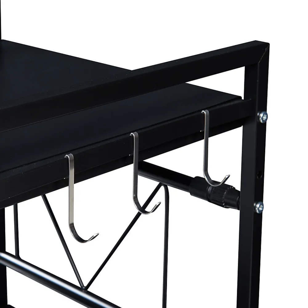 [En.Casa] Étagère à micro-ondes Sorsele avec 2 tablettes réglables noir en.casa* Etagère Murale