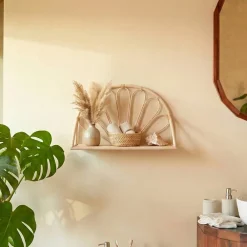 Discount Ornami Étagère en forme d'arche en rotin 12x35x26cm