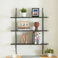 [En.Casa] Étagère murale Oestfold 100 x 80 x 21 cm noir en.casa* Etagère Murale