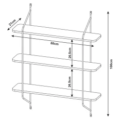 [En.Casa] Étagère murale Oestfold 100 x 80 x 21 cm noir en.casa* Etagère Murale