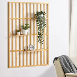 [En.Casa] Étagère murale Roest bambou 120 x 80 x 13 cm naturel en.casa* Etagère Murale
