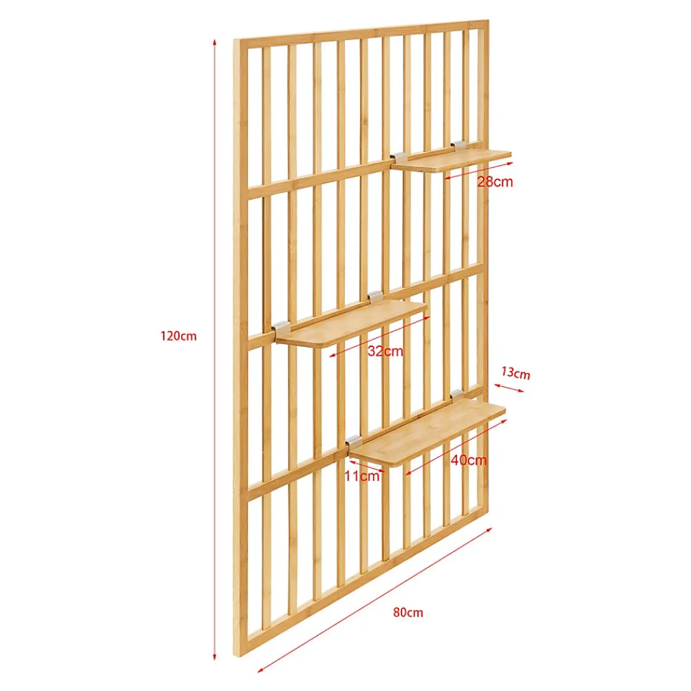 [En.Casa] Étagère murale Roest bambou 120 x 80 x 13 cm naturel en.casa* Etagère Murale