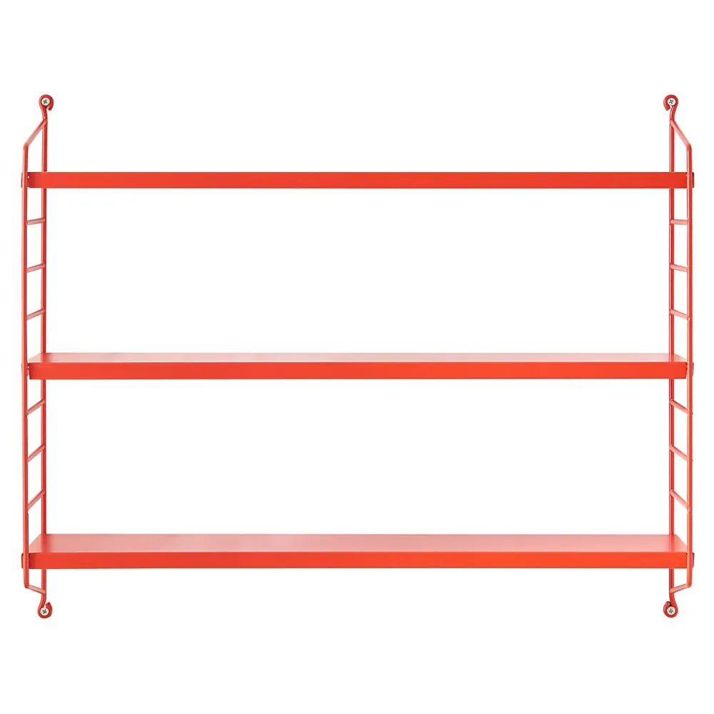 [En.Casa] Étagère murale Strängnäs à 3 niveaux modulables 50 x 60 x 15 cm rouge en.casa