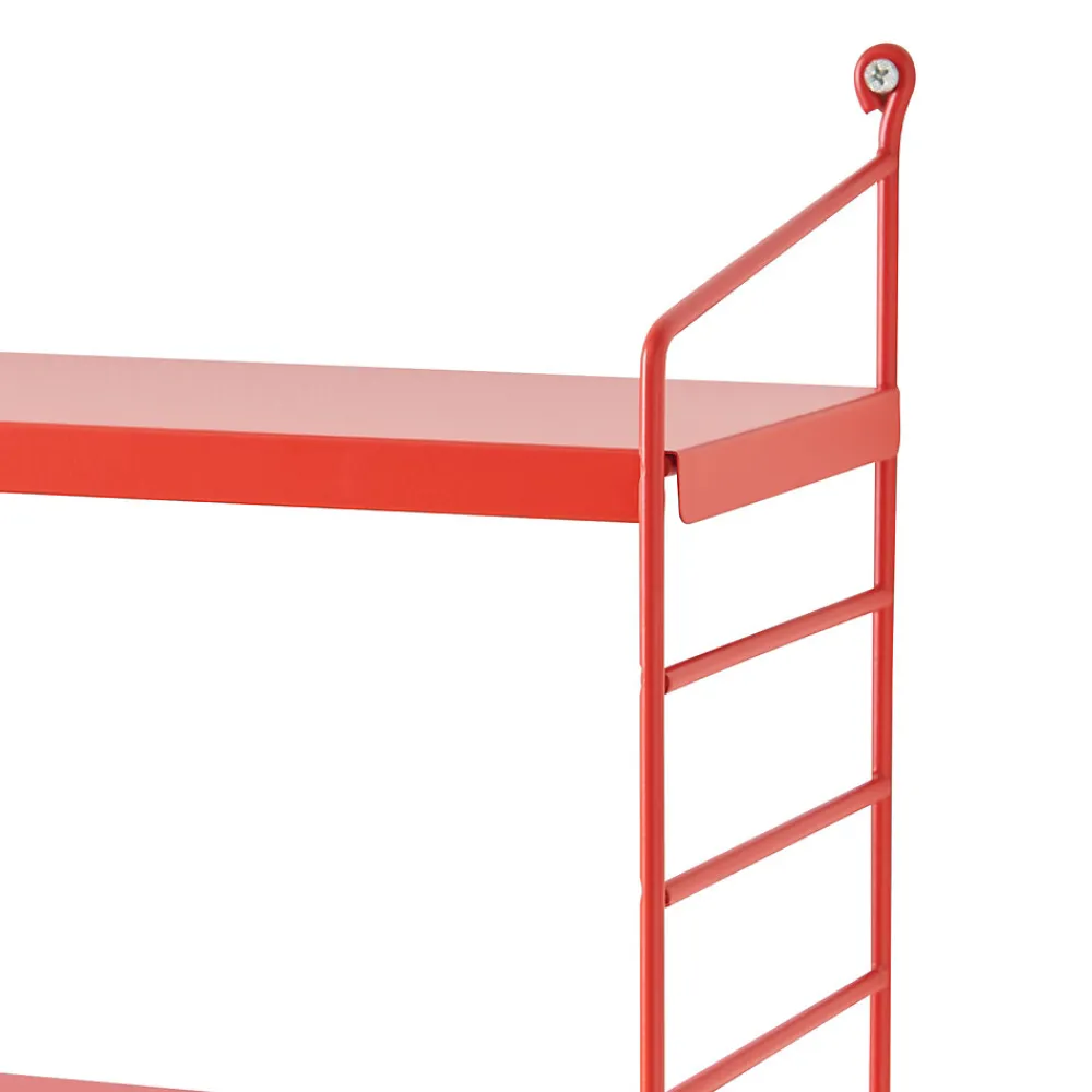 [En.Casa] Étagère murale Strängnäs à 3 niveaux modulables 50 x 60 x 15 cm rouge en.casa