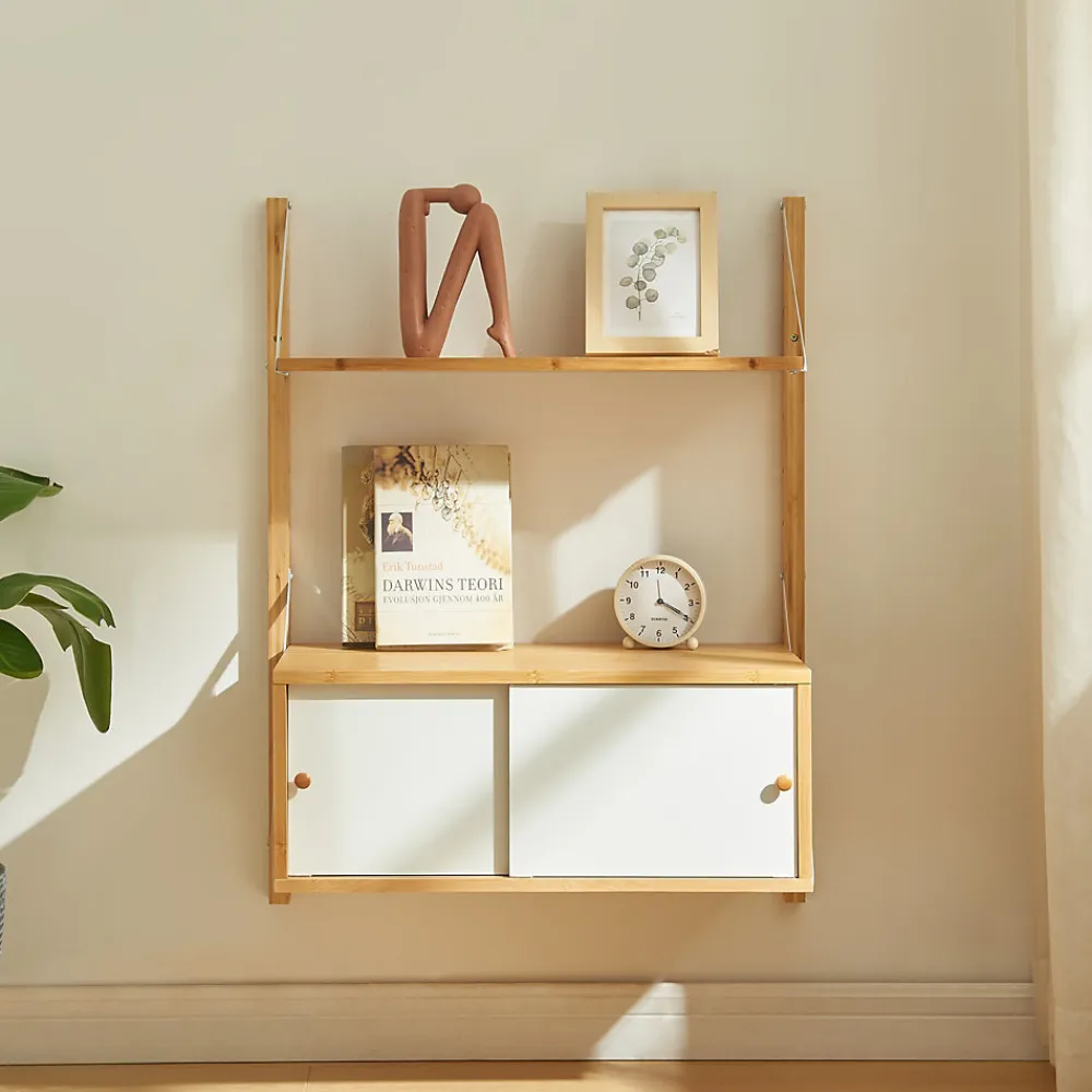 [En.Casa] Étagère murale Tingvoll bambou 85 x 65 x 34 cm naturel en.casa* Etagère Murale