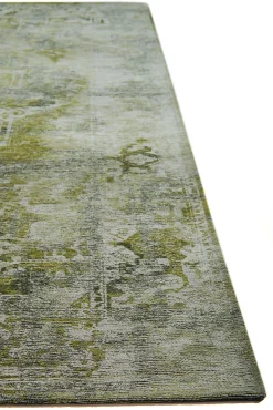 New Beneffito Tapis - Collection Heris - Olive - Tapis à Motifs, Finition Artisanale, Tissage en Belgique - Tapis d'intérieur moderne