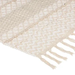 Atmosphera Tapis à franges imprimé coton beige L.90 x l.60 cm* Tapis Intérieur|Tapis Pour Chambre