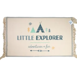 The Concept Factory Tapis - Lion - Lavable - Blanc Et Bleu - 50 X 80 Cm*Enfant Tapis Pour Chambre D'Enfant