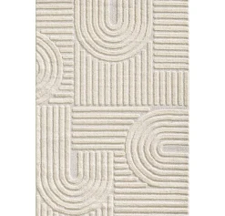 Best Studio Deco Tapis à relief Lena Crème 80x250cm